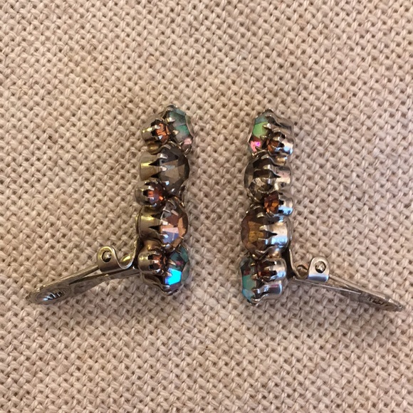 Brown Aurora Borealis Austrian Crystal Clips - Picture 7 of 12